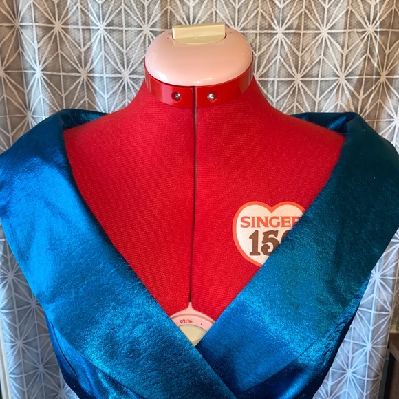 Y2K Retro Metallic Blue Party Dress - Picture 2 of 8